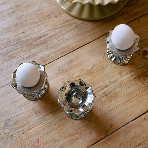 Set de 4 coquetiers New Classics céramique - HK LIVING - Argent - Céramique