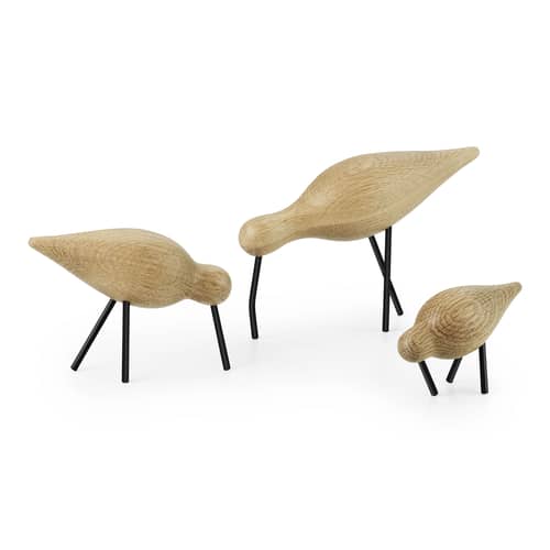 Décoration Oiseau Shorebird L bois naturel / L 22 x H 14 cm - Normann Copenhagen - Chêne / Noir - Chêne massif