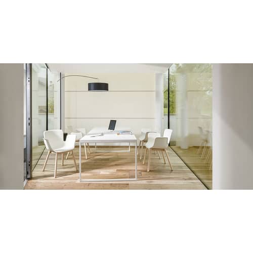 Fauteuil Juli Plastic plastique blanc / 4 pieds bois - Cappellini - Blanc - Frêne massif, Polypropylène renforcé