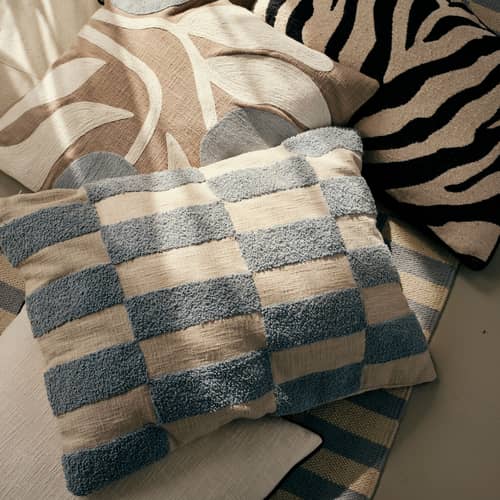 Housse de coussin Jane bleu / 40 x 60 cm - Brodé - BROSTE COPENHAGEN - Bleu poudré - Coton