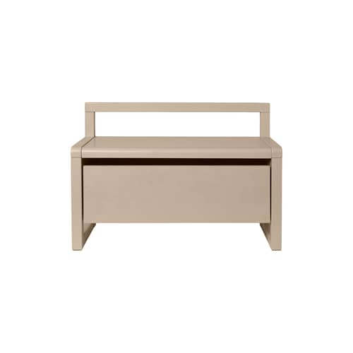 Kinderbank Little Architect holz beige / Ablage mit Schublade - B 60 cm - Ferm Living - Kaschmir Beige - Esche massiv, Eschefurnier