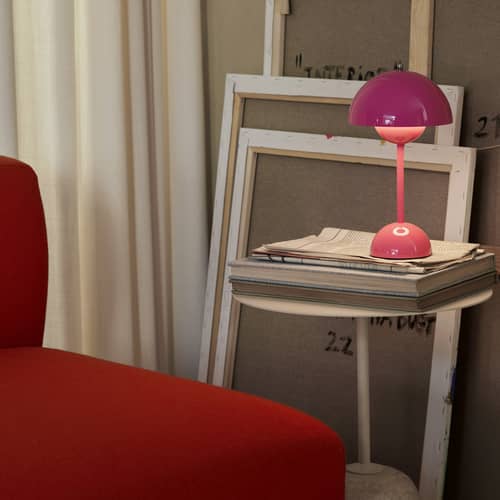 Lampada A Fungo Flowerpot Cordless - Luci Calda, Neutra E Bianca Con Touch Screen - Ricaricabile USB Per Camera Da Letto E Ufficio (Rosa) - 5