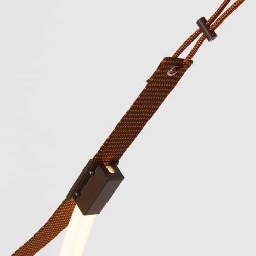 Spline LED Outdoor luminous garland textile orange / 4.5 Metres - Petite Friture - Brown / Orange - Polyester, Silicone