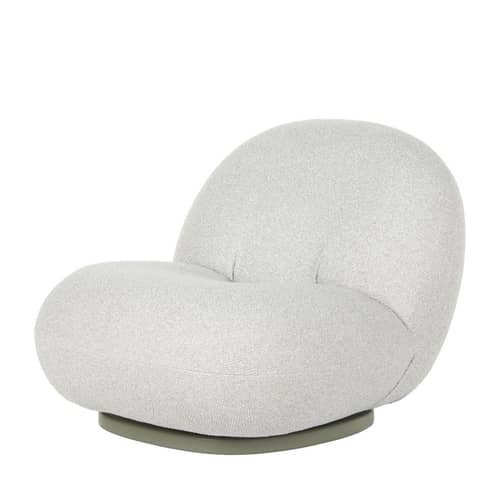 Poltrona girevole Pacha OUTDOOR tessuto bianco beige / Pierre Paulin, 1975 - Gubi - Tortora (tessuto Dedar) -  Contreplaqué enduit,  Mousse polymère, Tessuto per esterni