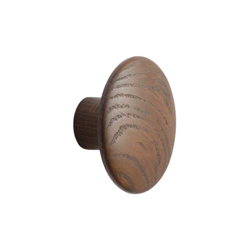 Patère The Dots Wood / Small - Ø 9 cm - Muuto - Marron foncé - Frêne teinté