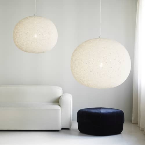 Act Pendant plastic material white / Ø 80 cm - Recycled - Normann Copenhagen - Ø 80 cm / White - Recycle polyethylene