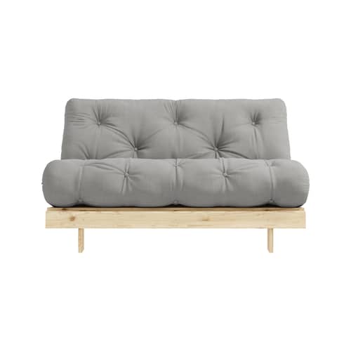 Schlafcouch Roots holz grau / B 140 cm - 3 Positionen / Struktur Pinie Klare Kiefer - KARUP DESIGN - Grau 746 / Klare Kiefer - FSC-zertifiziertes Massivholz Kiefer, Gewebe, Recycelte Mischfasern, Schaumstoff