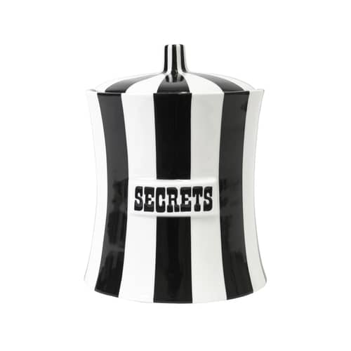 Scatola Vice - SECRETS ceramica nero / Porcellana - Ø 16 x H 20 cm - Jonathan Adler - Nero / SEGRETI - Porcellana