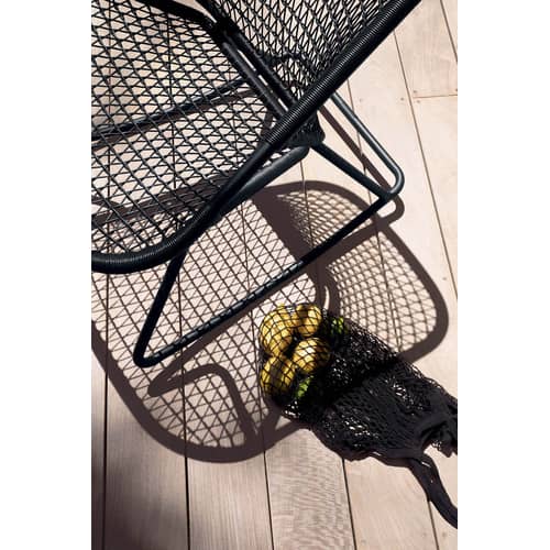 Rocking chair Sixties materiale plastico nero / Seduta morbida in plastica intrecciata - Fermob - Liquirizia - Alluminio, Fibra polietilene