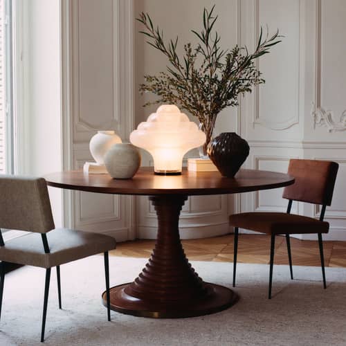Lotus Table lamp glass transparent / Reprint 1969 - Gubi - Transparent - Mouth blown glass, Steel