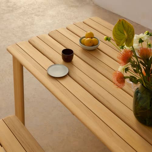Table rectangulaire Assemble bois naturel / 220 x 92,2 cm - Muuto - Teck - Teck certifié FSC™
