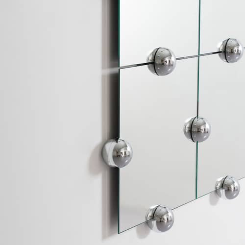 Sphera Crystal Palace L Vertical Wall mirror metal silver / L 135 x H 195 cm - Moustache - Chrome-finish - Chromed zamak, Glass