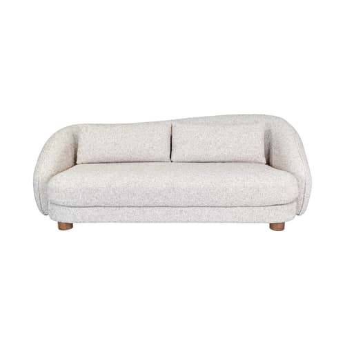 Sofa Blake textil beige / 3-Sitzer – L 222,5 cm - NV GALLERY - Beige Tiramisu (lockig) - FSC-zertifiziertes Holz, High Density-Schaum, Schlingenpol