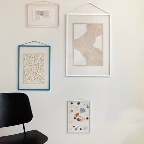 Cadre A2 métal blanc / 44 x 61,5 cm - MOEBE - Blanc (aluminium) - Aluminium, Élastique, Verre acrylique