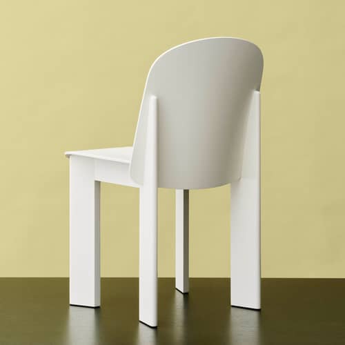 Chaise Chisel 65 bois blanc - Hay - Blanc crème - Placage de hêtre laqué