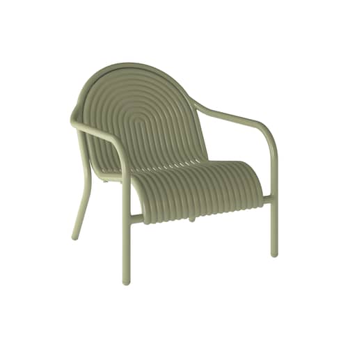 Fauteuil bas Groove Lounge métal vert - Tom Dixon - Vert mousse - Aluminium