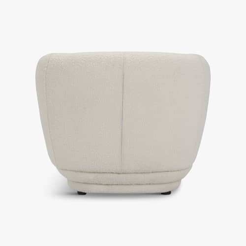 Gepolsterter Sessel Giulia textil weiß - NV GALLERY - Naturfarben (gekräuselt) - FSC-zertifiziertes Holz, High Density-Schaum, Schlingenpol