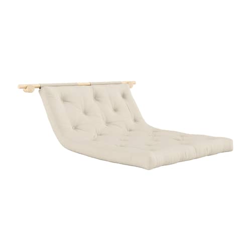 Canapé convertible Hooked / L 135 cm - Modulable 3 positions - KARUP DESIGN - Beige 747 / Pin - Fibres recyclées mélangées, Mousse, Pin massif certifié FSC