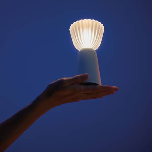 Lampada da esterno ricaricabile senza fili Swiing LED metallo beige / H 20 cm - Fermob - Grigio argilla - ABS riciclato, Alluminio, policarbonato