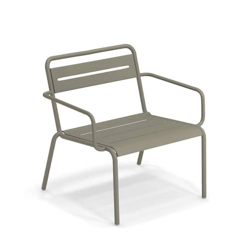 Niedrig stapelbarer Sessel Star metall grün / Metall - Emu - Graugrün - Galvanisiertes Blech, gefirnister Stahl
