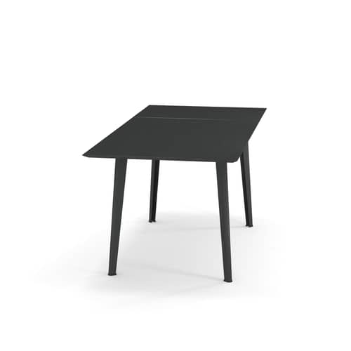 Table à rallonge Plus4 Balcony   / L 120 + 52 cm - 4 à 6 personnes - Emu - Fer Ancien - Acier verni