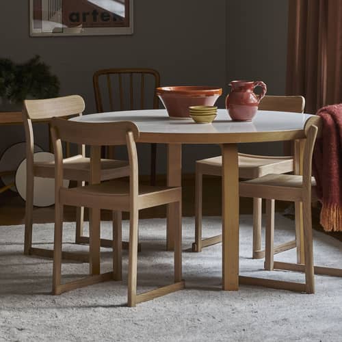 Aalto 91 Round table natural wood / Ø 125 cm - Alvar Aalto, 1933 - ARTEK - Natural birch - Birch veneer, Laminated birch wood