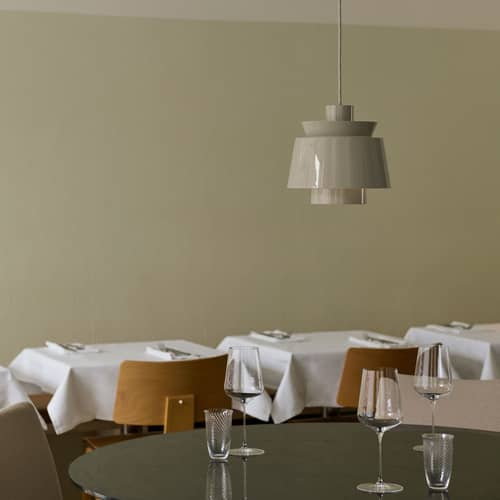 Sospensione Utzon JU1 metallo beige / Riedizione 1947 - &tradition - Grigio - metallo laccato