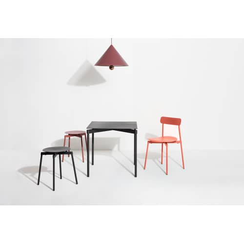 Stappelbarer Hocker Fromme metall schwarz / Aluminium - Petite Friture - Schwarz - Aluminium