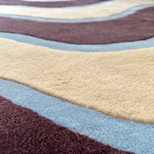 Tapis Waves / 200 x 200 cm - Tufté main - COLORTHERAPIS - Multicolore - Laine vierge de Nouvelle-Zélande