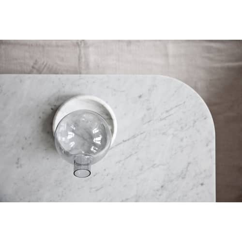 Tavolino FLY pietra bianco legno naturale / Marmo - 120 x 60 cm - &tradition - Rovere chiaro / Marmo bianco - Marmo di Carrara, Rovere sbiancato