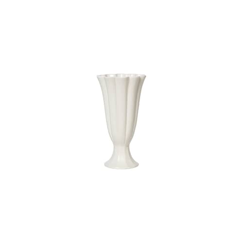 Vase Heli Small keramik weiß / Ø 12 x H 22 cm - BROSTE COPENHAGEN - H 22 cm / Creme - emaillierter Sandstein