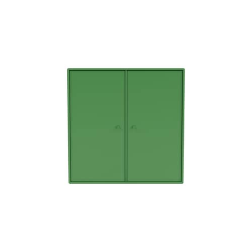 Cover Cabinet Wall storage wood green / W 69.6 x D 30 x H 69.6 cm - 2 doors - MONTANA - Parsley 152 - Lacquered MDF