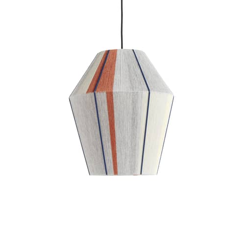 Abat-jour Bonbon Small / Ø 32 - Laine tissée main - Hay - Gris - Acier thermolaqué, Laine, Nylon