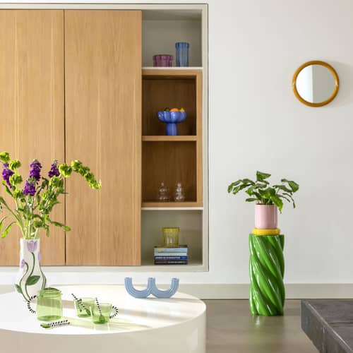 Beistelltisch Marshmallow corian grün / Ø 25 x H 55 cm - Glasfaser - & klevering - Grün - Glasfaser