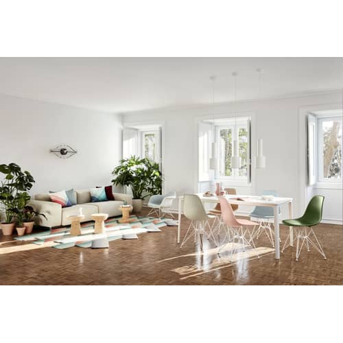 Chaise DSR - Eames Plastic Side Chair plastique blanc / (1950) - Pieds blancs - Vitra - Blanc / Pieds blancs - Acier laqué époxy, Polypropylène