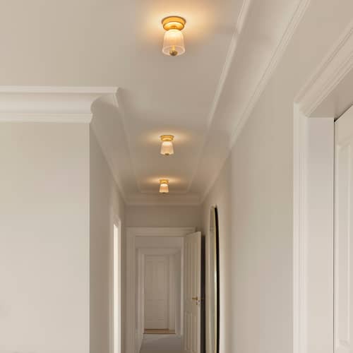 Deckenleuchte Asteea LED plastikmaterial gold / Ø 12,5 cm - NUURA - Messing & transparent - Messing, Polyacryl