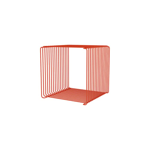 Etagère Panton Wire Single Cube / 34.8 x H 34.8 x P 34.8 cm - Verner Panton, 1971 - MONTANA - Eglantine 145 - Fil d\'acier inoxydable laqué