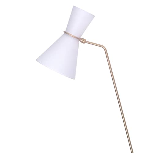 Lampadaire G2 / Liseuse - Réédition 1951, Pierre Guariche - SAMMODE STUDIO - Blanc - Acier laqué, Laiton, Papier