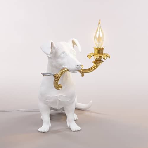 Lampe de table Rio Lamp plastique blanc or / Résine - Seletti - Blanc & or - Résine