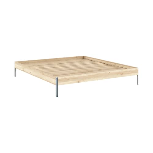Letto matrimoniale Core legno naturale / Per materasso 180 x 200 cm - KARUP DESIGN - Per il materasso 180 x 200 - Acciaio galvanizzato, Pino massello certificato FSC