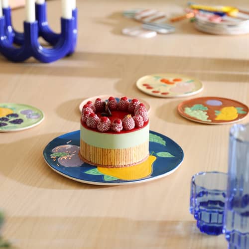 Grape Plate ceramic multicoloured / Ø 26.5 cm - Ceramic - & klevering - Grape / Brown - Ceramic