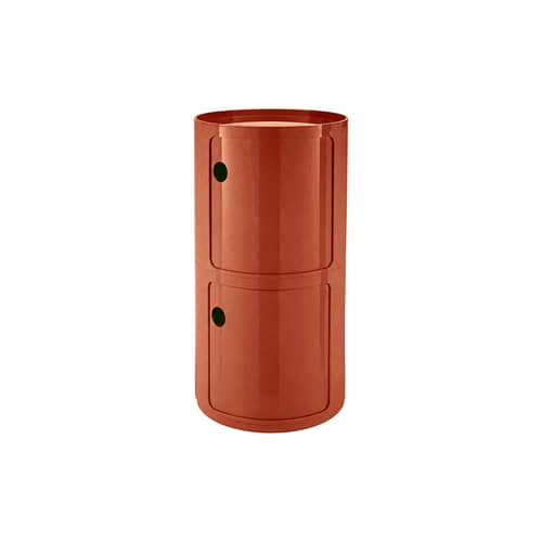 Componibili New Big HIGH Storage plastic material orange / 2 drawers - Ø 42 x H 76.5 cm - Kartell - Orange - ABS