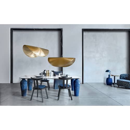 Suspension Brass 96 or métal / L 120 cm - Gervasoni - Laiton mat - Laiton martelé