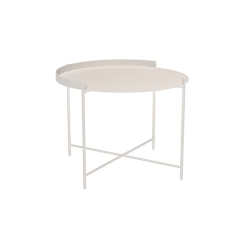 Table basse Edge / Poignée rabattable -Ø 62 x H 46 cm - Houe - Blanc sourd - Acier thermolaqué