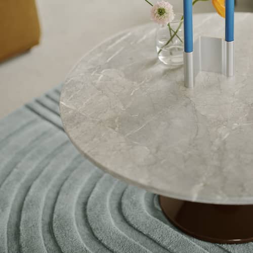 Table basse Midst / Ø 90 cm - Marbre - Muuto - Marbre gris / Bordeaux - Acier, Marbre