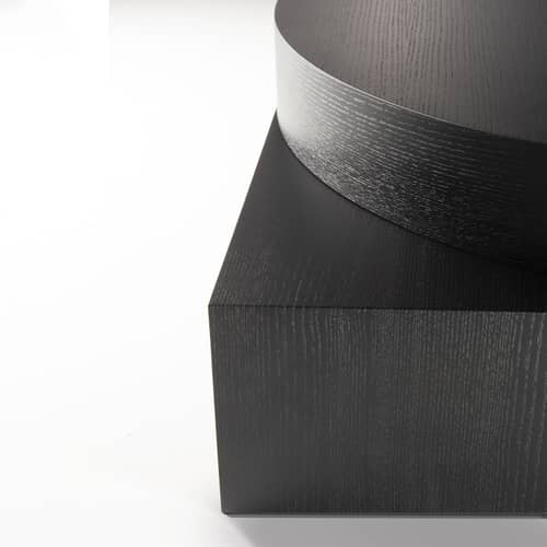 Table basse Zymmo bois noir / 90 x 90 x H 29 cm - Zanotta - Noir - MDF plaqué frêne
