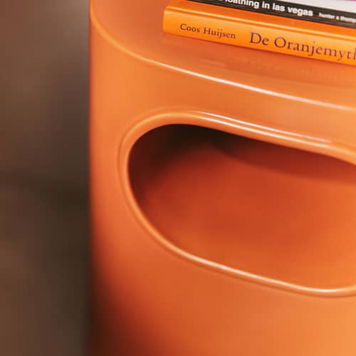 Table d\'appoint Space céramique orange / 36 x 26 x H 39 cm - HK LIVING - Orange - Céramique émaillée
