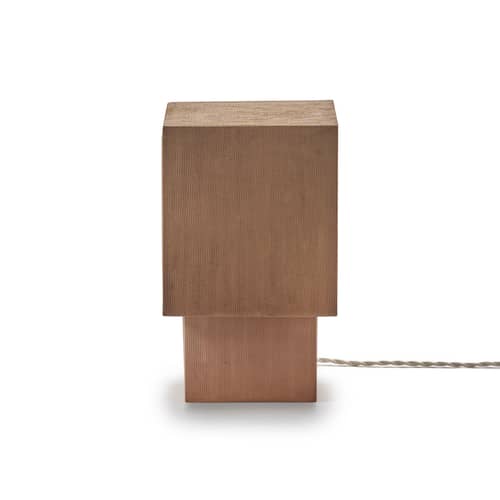 Illumina 01 Table lamp ceramic brown - Serax - Sand - Grooved stoneware