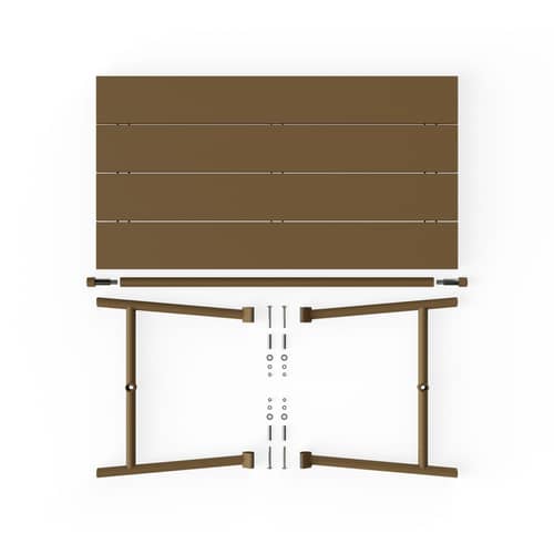 Table rectangulaire Fred\'s métal marron / 170 x 90 cm - 6 personnes - Fatboy - Marron Mochaccino - Aluminium