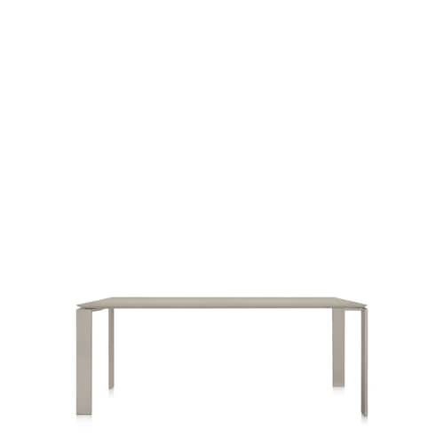 Tavolo rettangolare Four corian beige / 190 x 90 cm - Fenix soft touch - Kartell - Beige - Acciaio verniciato, Finitura FENIX® soft touch
